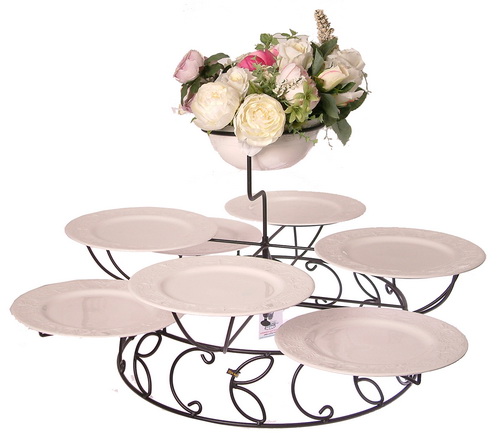FF 005 L-Flower ชุดที่วางจานกลมรุ่นขันโตกลายดอกไม้ ขนาดใหญ่